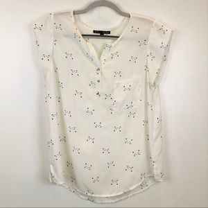 S. R. By sweet Rain white cat face top size Large